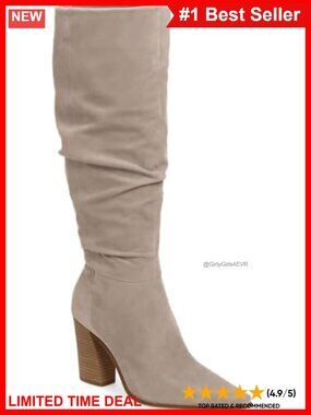 Faux Suede Knee High Boots Pointed Toe Chunky Heel Side Zipper Dress Boots